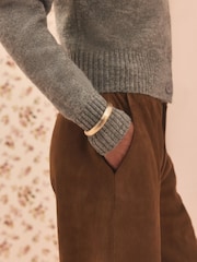 Gold Tone Tabitha Simmons x Next Bella Ridged Cuff Bracelet - Image 1 of 5