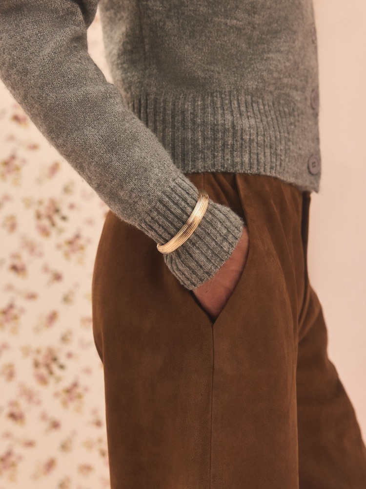 Gold Tone Tabitha Simmons x Next Bella Ridged Cuff Bracelet - Image 1 of 5