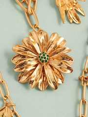 Gold Tone Tabitha Simmons x Next The Meadow Two Layer Floral Necklace - Image 8 of 9