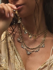 Gold Tone Tabitha Simmons x Next Maggie P Vintage Layered Necklace - Image 3 of 7