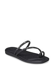 Crocs Black Miami Studded Toe Loop Sandals - Image 3 of 7