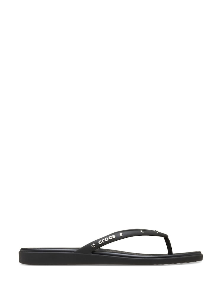 Crocs Black Miami Studded Flip Sandals - Image 1 of 7