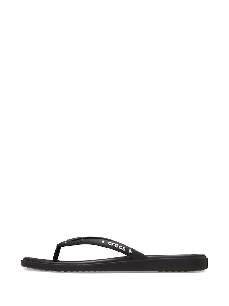 Crocs Black Miami Studded Flip Sandals - Image 2 of 7