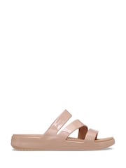 Crocs Pink Getaway Patent Strappy Sandals - Image 1 of 7