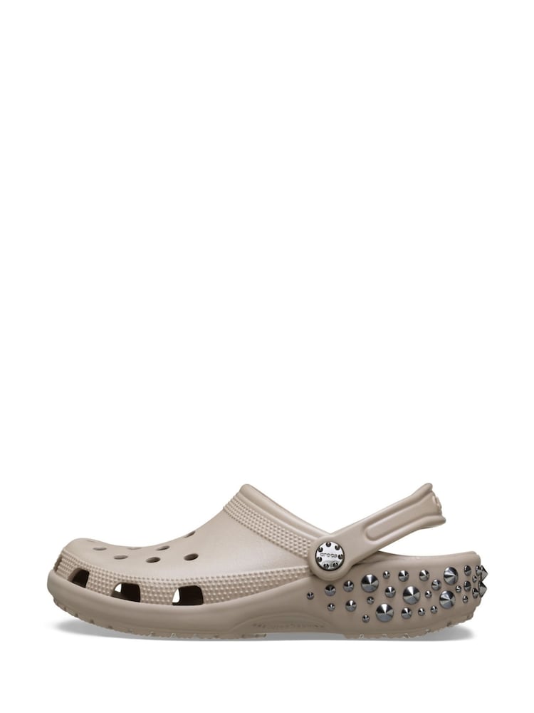 Crocs Brown Classic Studded Clogs - Image 2 of 7