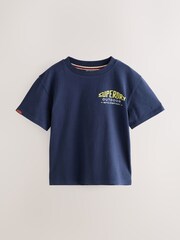 Superdry Navy Yellow T-Shirt - Image 1 of 6