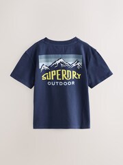 Superdry Navy Yellow T-Shirt - Image 2 of 6