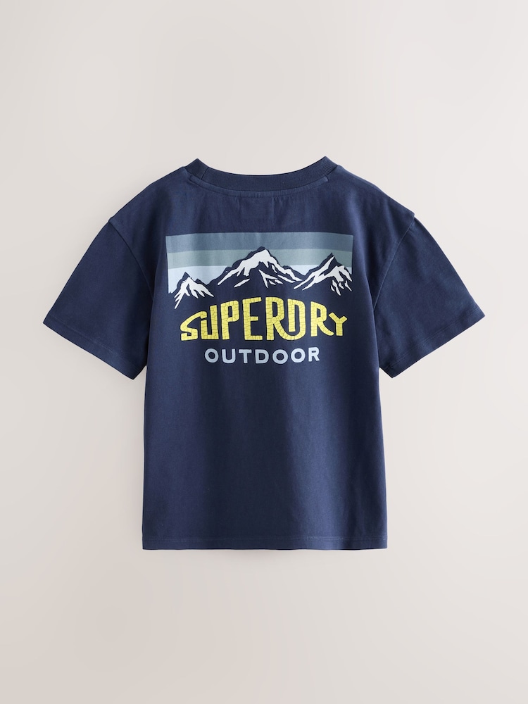 Superdry Navy Yellow T-Shirt - Image 2 of 6