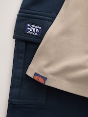 Superdry Tan Navy T-Shirt and Joggers Set - Image 4 of 5