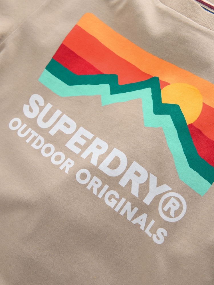 Superdry Tan Navy T-Shirt and Joggers Set - Image 5 of 5