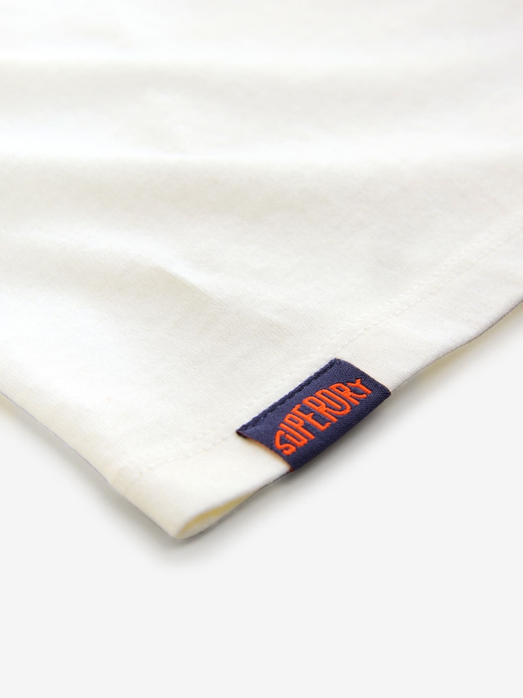 Superdry Off White Workwear Printed Cotton T-Shirt - Image 5 of 5