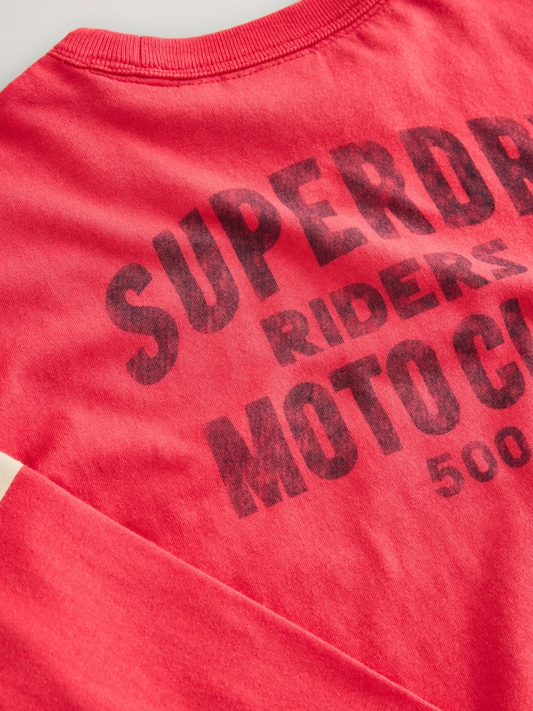 Superdry Red Long Sleeve T-Shirt - Image 9 of 9