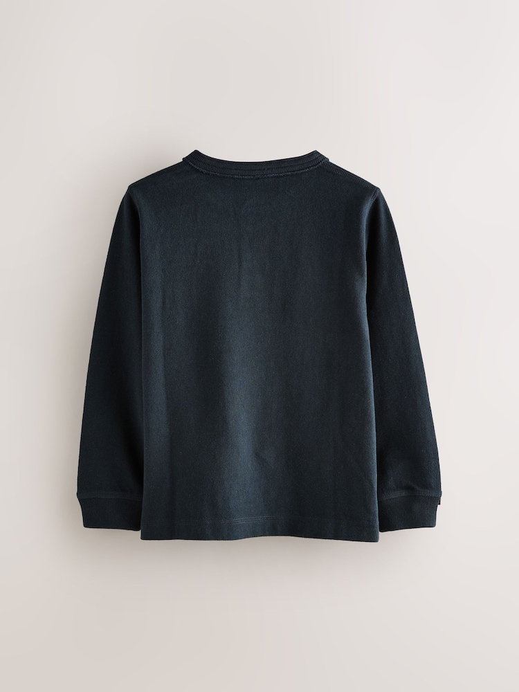 Superdry Black Long Sleeve Henley T-Shirt - Image 2 of 5