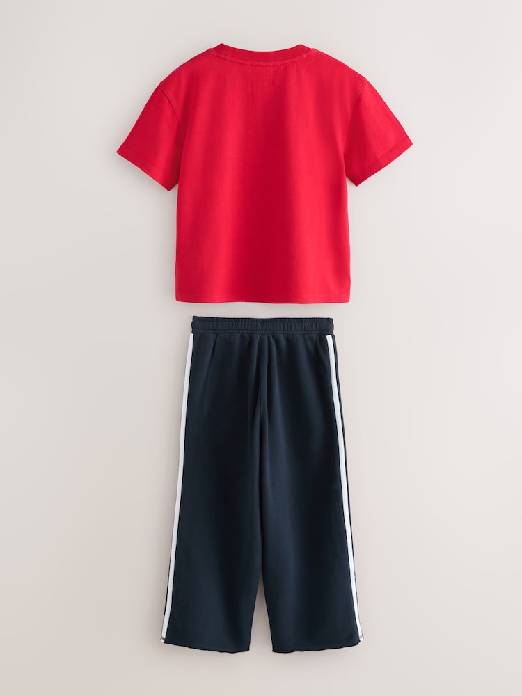 Superdry Red Navy T-Shirt and Joggers Set - Image 2 of 5