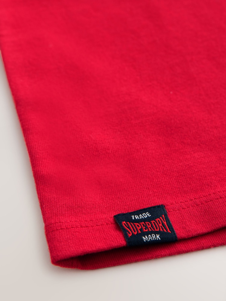 Superdry Red Navy T-Shirt and Joggers Set - Image 5 of 5 Superdry Red Navy T-Shirt and Joggers Set - Image 5 of 5