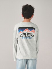 Superdry Grey Long Sleeve T-Shirt - Image 1 of 5