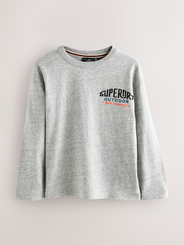 Superdry Grey Long Sleeve T-Shirt - Image 5 of 5