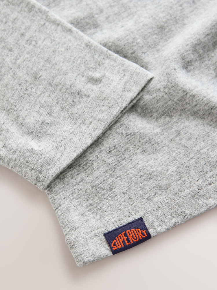 Superdry Grey Long Sleeve T-Shirt - Image 9 of 9