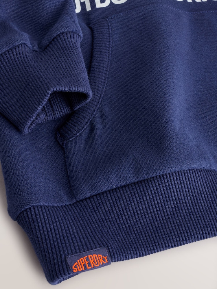 Superdry Navy Mix Hoodie - Image 6 of 6 Superdry Navy Mix Hoodie - Image 6 of 6