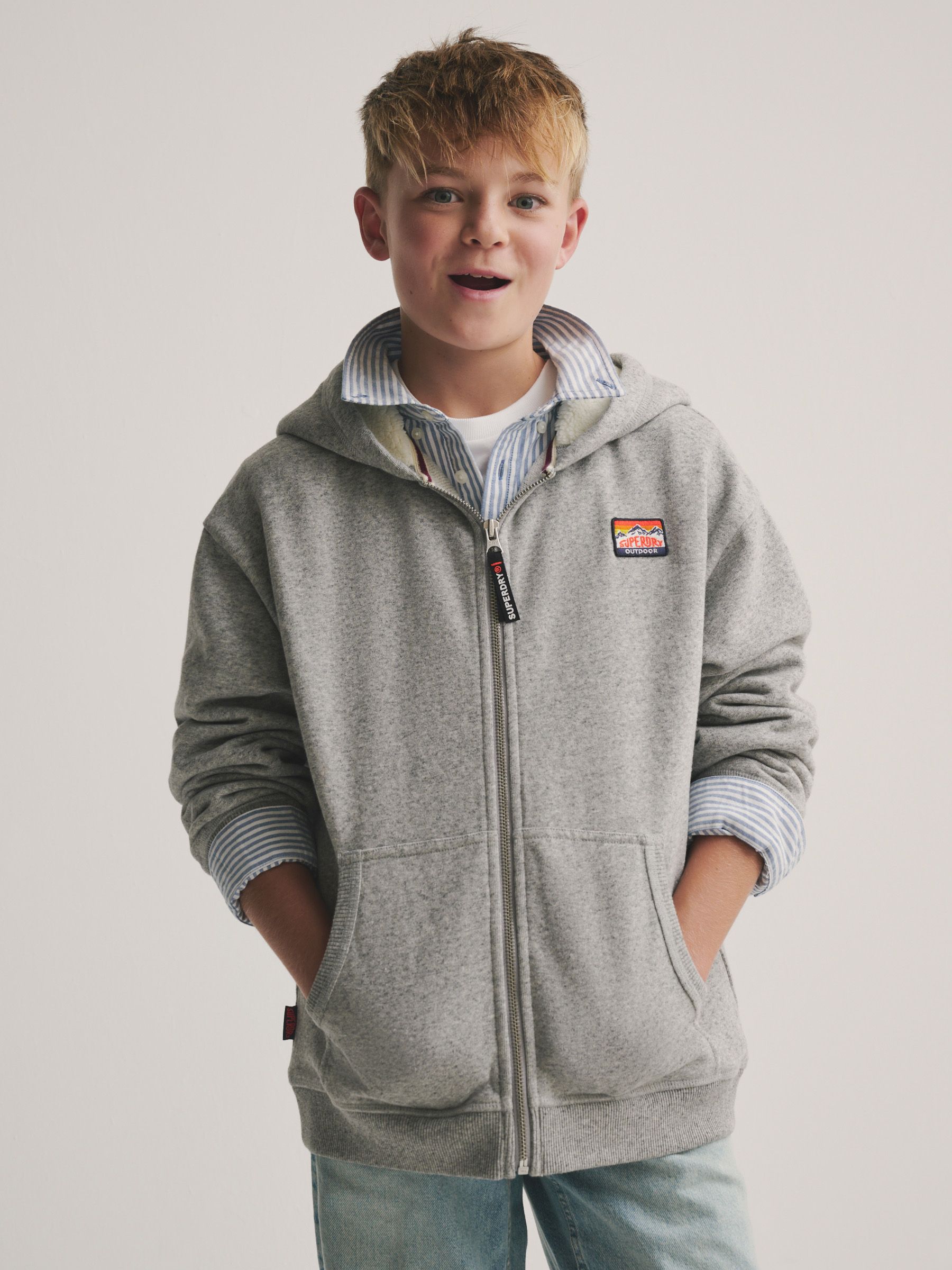 Superdry Grey Zip Through Hoodie