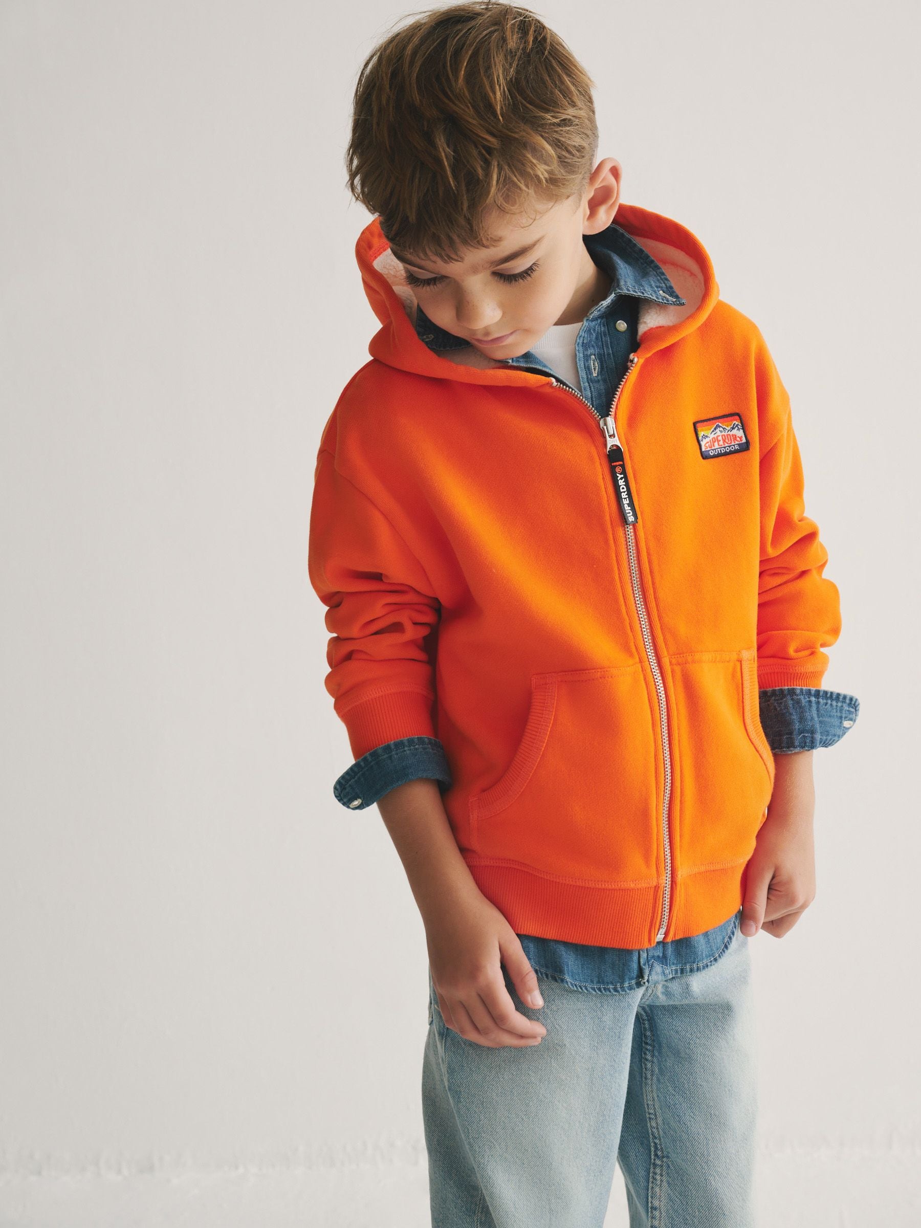 Buy Superdry Orange Zip Through Hoodie from Next USA