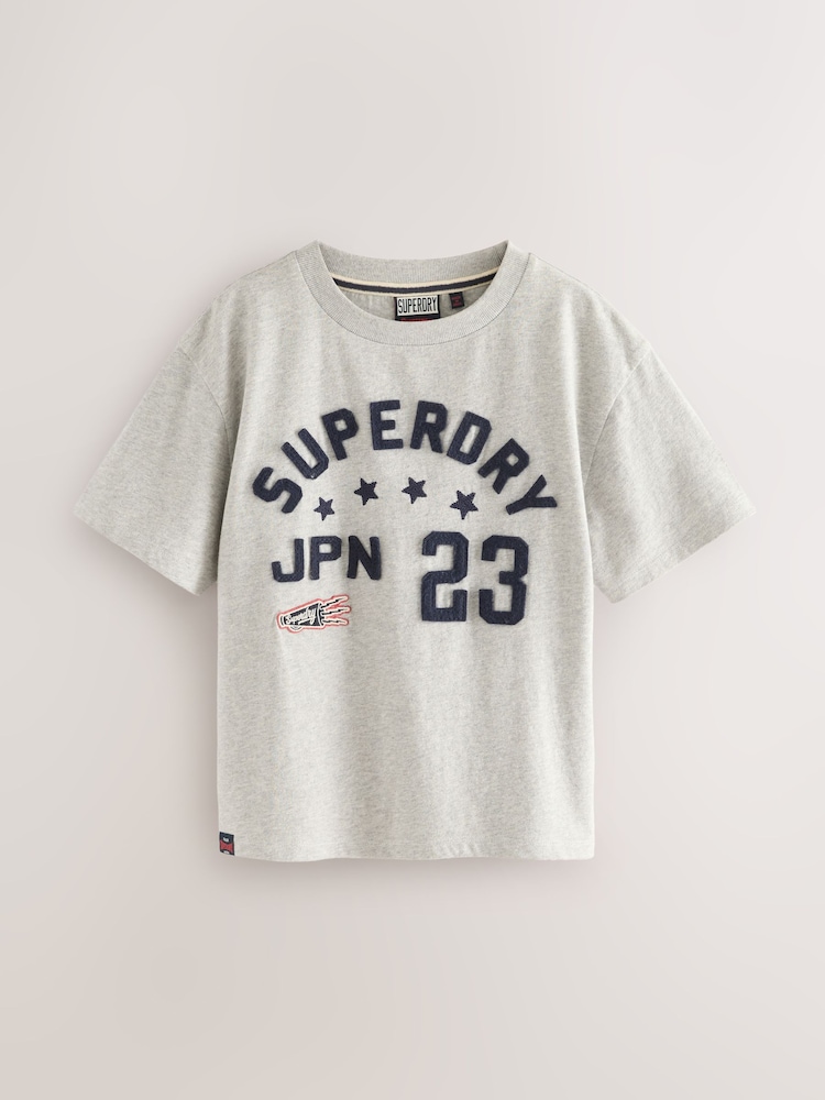 Superdry Grey Navy T-Shirt - Image 1 of 5