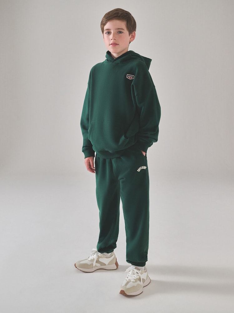 Superdry Green White Sweatshirt and Joggers Set - Image 1 of 8