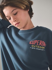 Superdry Blue Red Sweatshirt and Joggers Set - Image 3 of 12