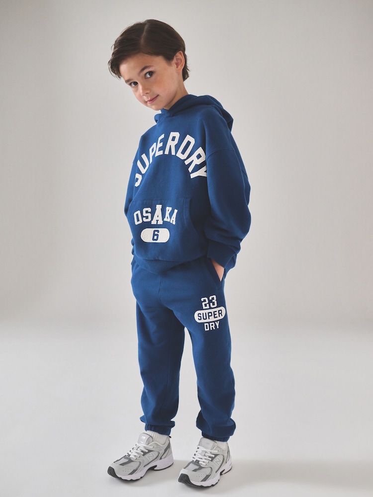 Superdry Blue White Top and Top & Jogger Sets - Image 1 of 9