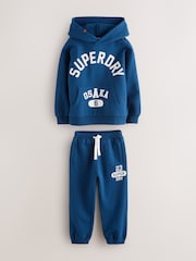 Superdry Blue White Top and Top & Jogger Sets - Image 5 of 9