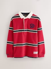 Superdry Red Rugby Polo Shirt - Image 1 of 6