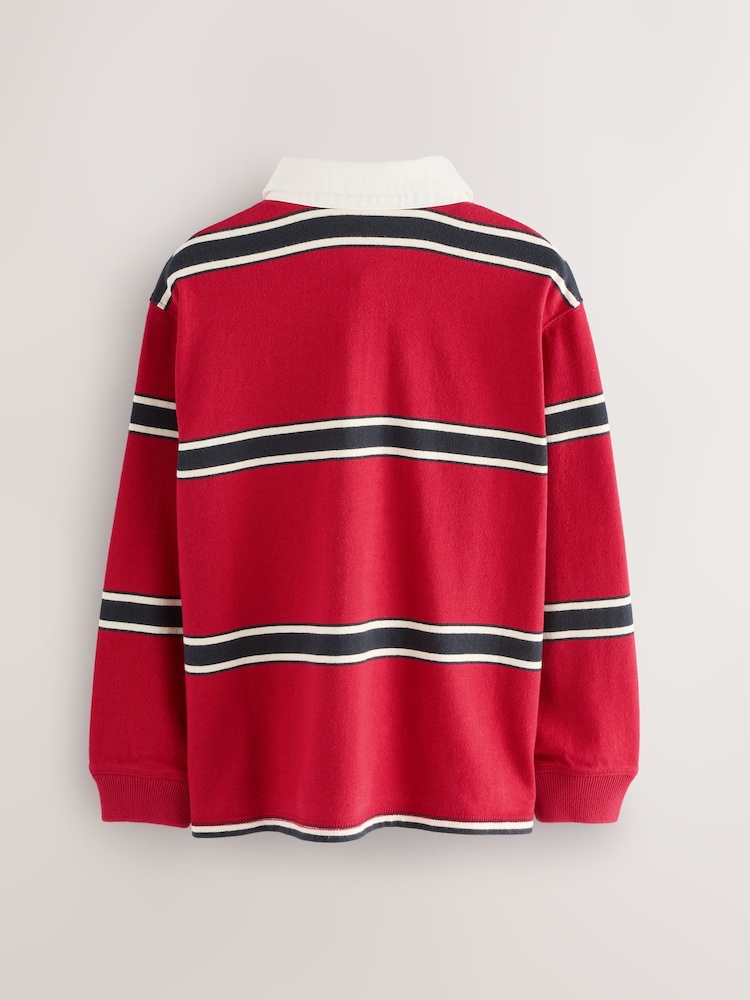 Superdry Red Rugby Polo Shirt - Image 2 of 6