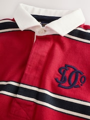 Superdry Red Rugby Polo Shirt - Image 3 of 6