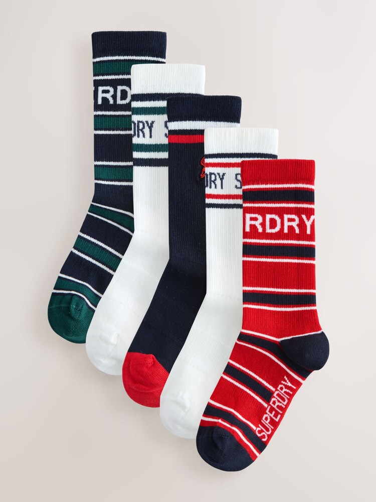 Superdry Multi Stripe Socks 5 Pack - Image 1 of 8