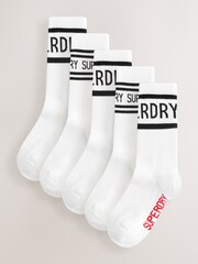 Superdry White Socks 5 Pack - Image 1 of 8
