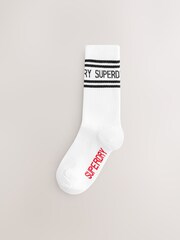 Superdry White Socks 5 Pack - Image 6 of 8