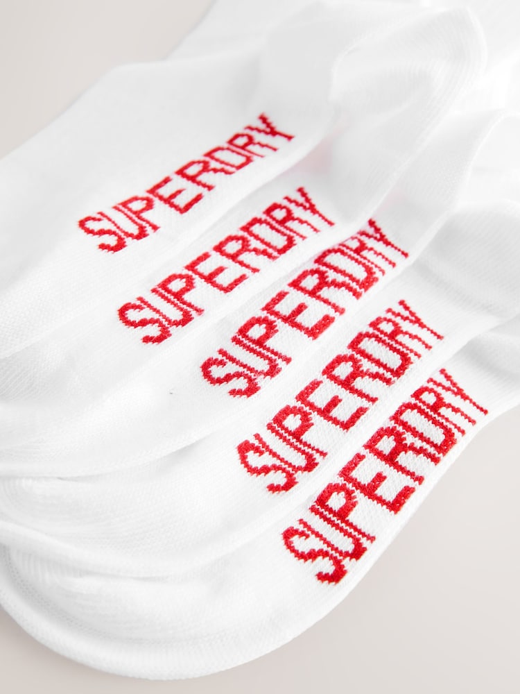 Superdry White Socks 5 Pack - Image 8 of 8