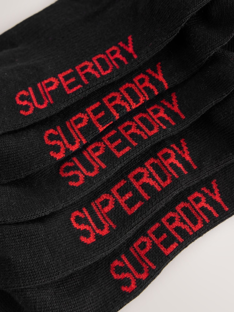 Superdry Black Socks 5 Pack - Image 8 of 8