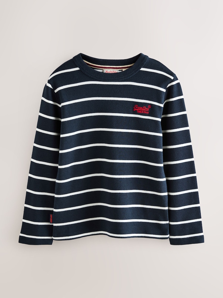 Superdry Navy/White Long Sleeve T-Shirt - Image 1 of 5