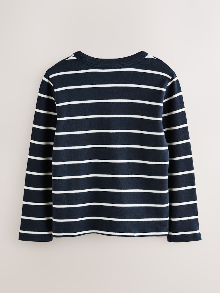 Superdry Navy/White Long Sleeve T-Shirt - Image 2 of 5