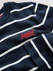 Superdry Navy/White Long Sleeve T-Shirt - Image 4 of 5