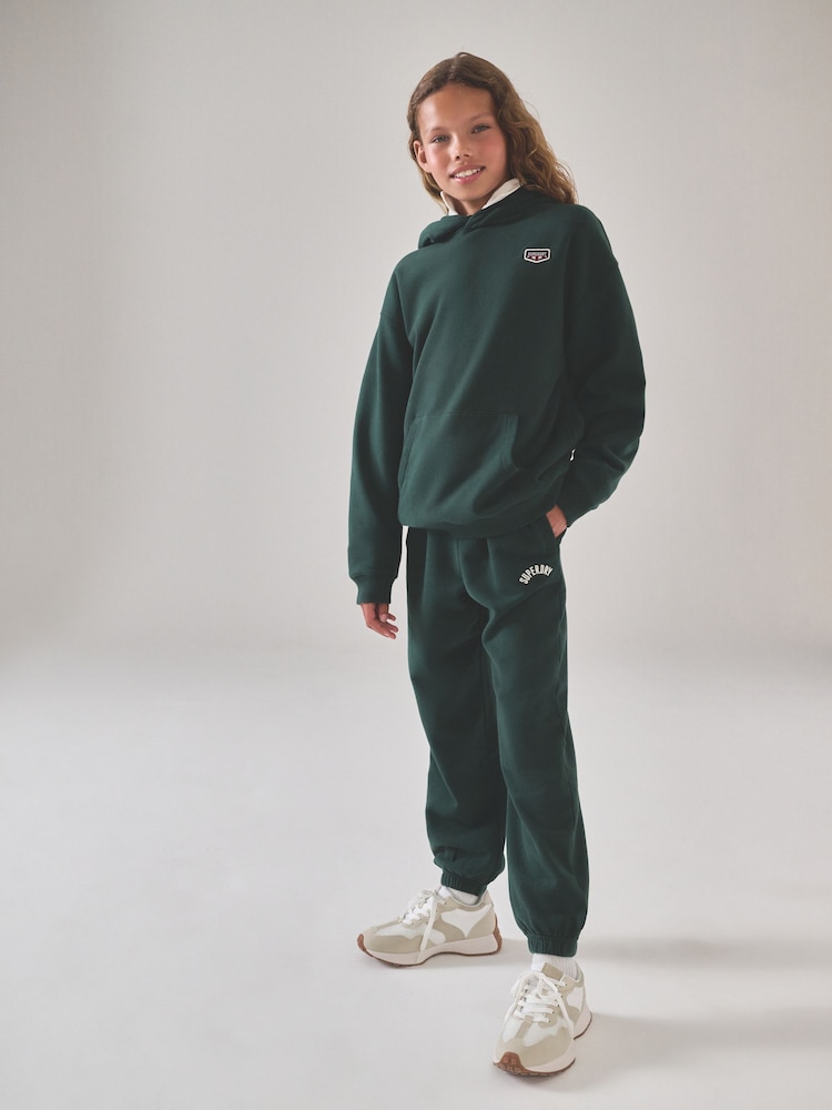 Superdry Green White Sweatshirt & Joggers Set - Image 1 of 7