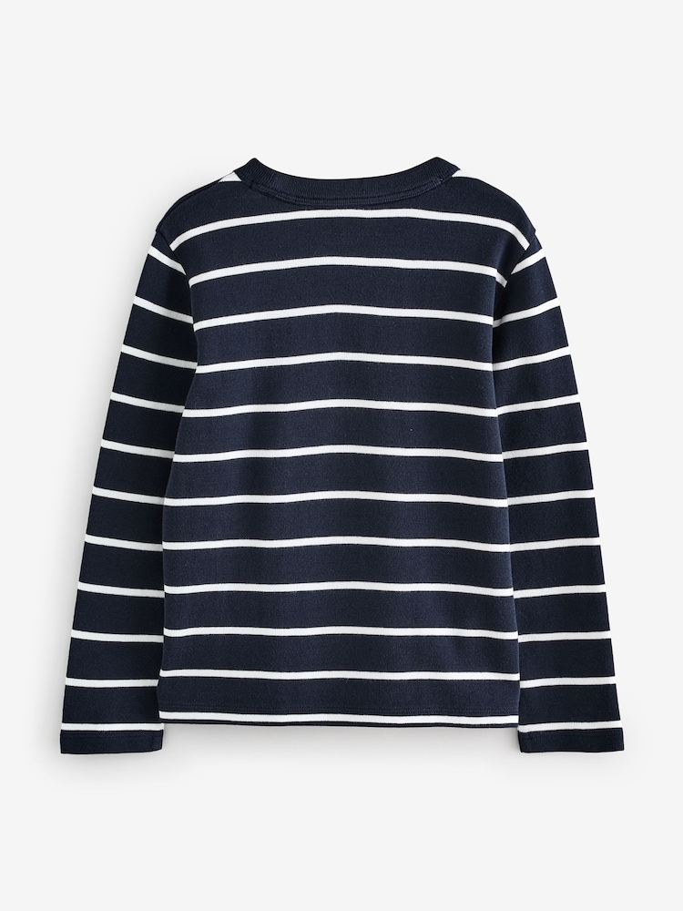 Superdry Navy/White Long Sleeve T-Shirt - Image 2 of 4