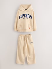 Superdry Cream Sweatshirt & Joggers Set - Image 6 of 10