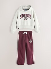 Superdry Burgundy Red Sweatshirt & Joggers Set - Image 4 of 6