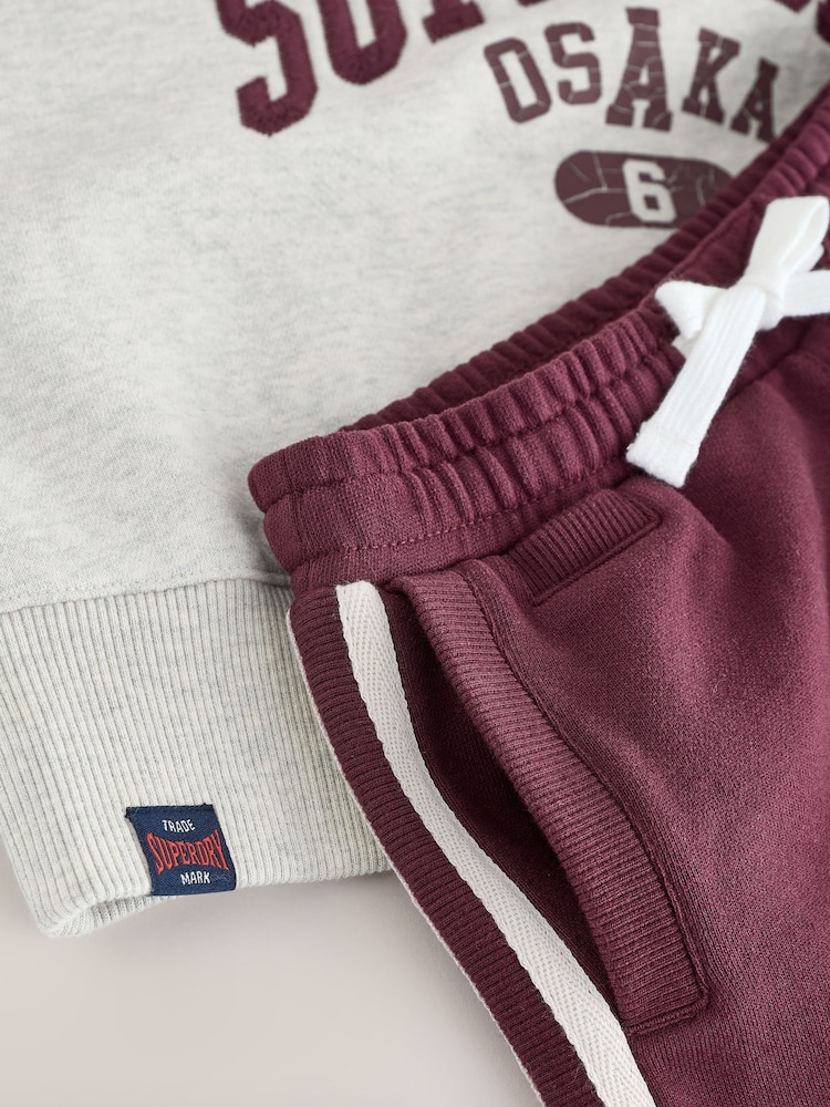 Superdry Burgundy Red Sweatshirt & Joggers Set - Image 6 of 6 Superdry Burgundy Red Sweatshirt & Joggers Set - Image 6 of 6