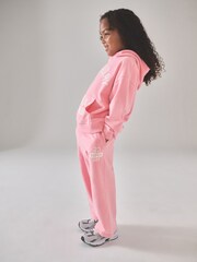 Superdry Pink White Sweatshirt & Joggers Set - Image 3 of 10