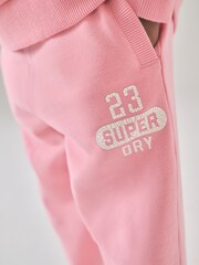Superdry Pink White Sweatshirt & Joggers Set - Image 5 of 10