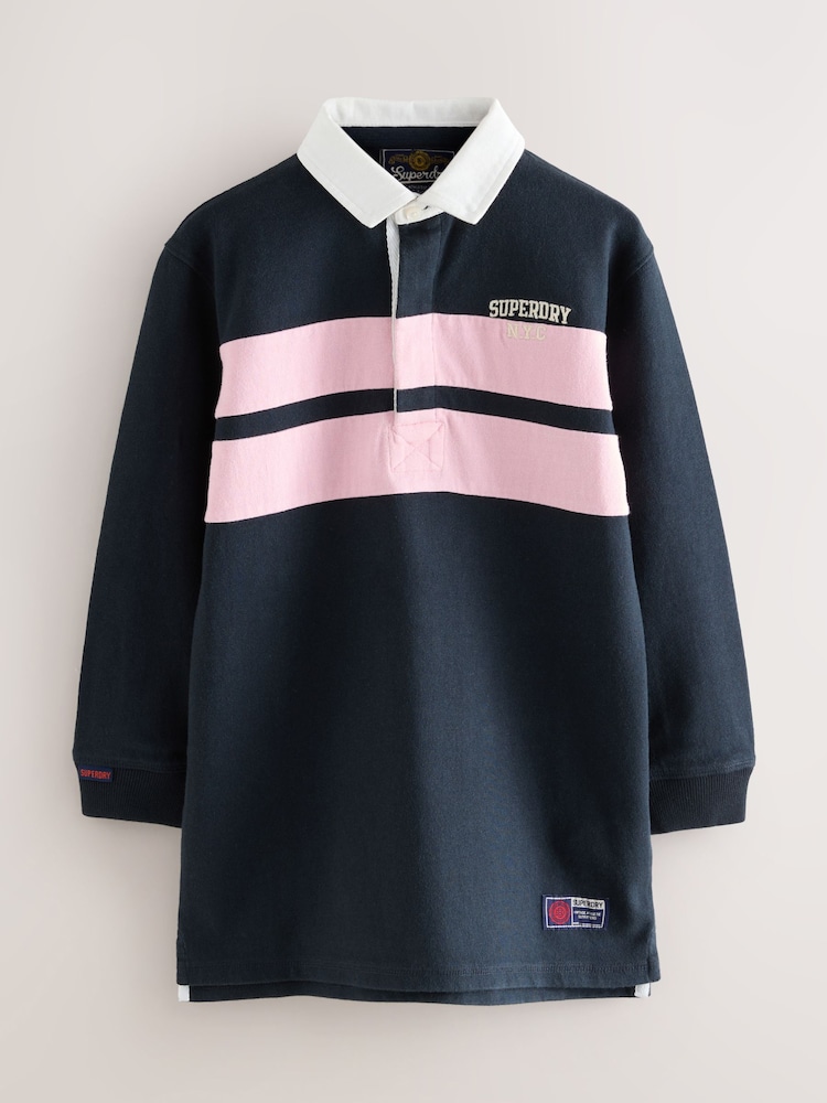 Superdry Navy Rugby Dress - Image 1 of 6