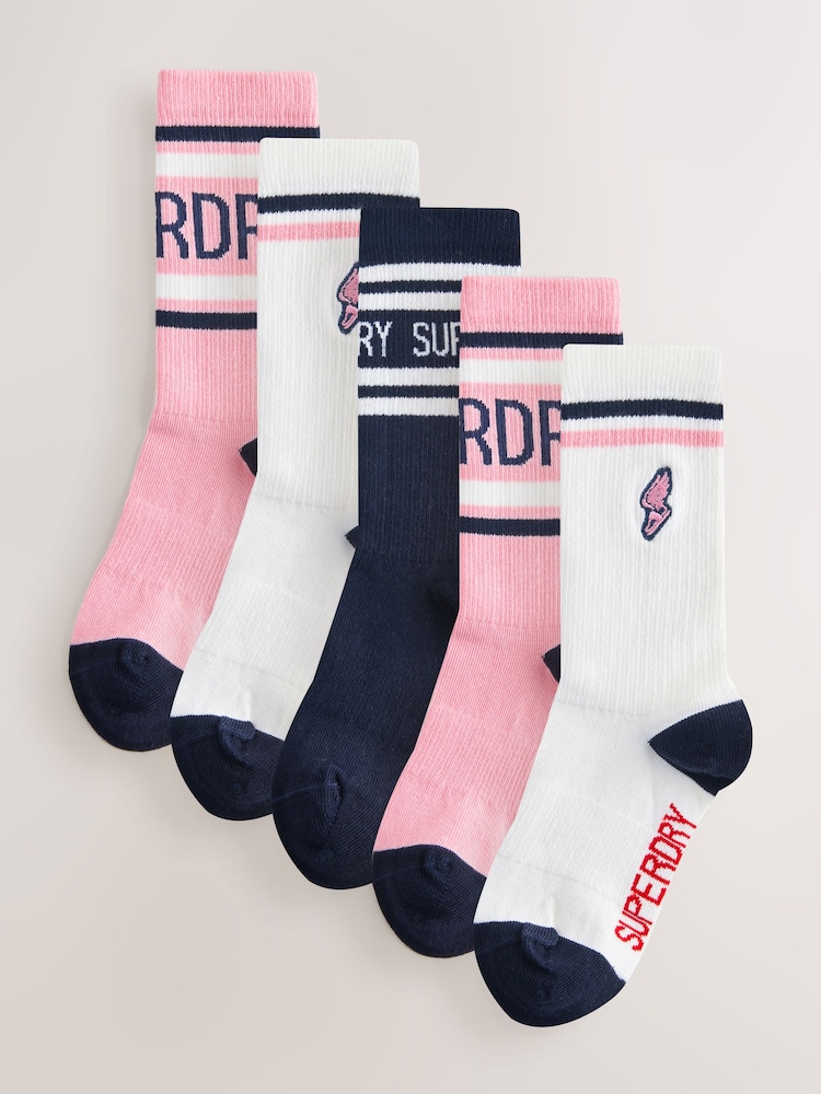 وردي/أزرق داكن/أبيض - Superdry Socks 3 Pack - صورة 1 من 8 وردي/أزرق داكن/أبيض - Superdry Socks 3 Pack - صورة 1 من 8
